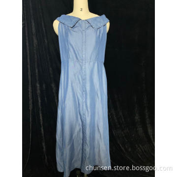 Sleeveless Denim Skirts For Ladies